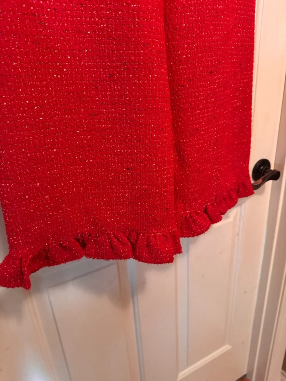 Maeve The Colette Crop Tweed Ruffle-Hem Pants - Red - sz 30 - NWT - Picture 8 of 14